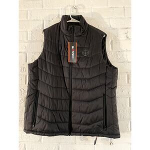 KOVNLO Heated Puffer Vest XL Black USB Battery Pack Heating Nylon Zip Men Women